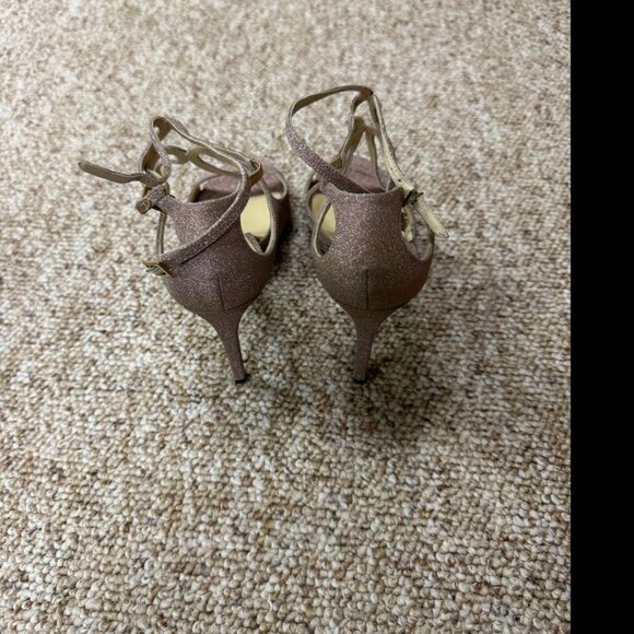 Jimmy Choo Lance 100 ballet pink glitter sandals Size 38.5 - Picture 2 of 10